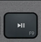 F9 Nadomestna tipka QWERTZ (DE) Črna Logitech MX Keys
