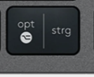 Opt / Strg (R) Nadomestna tipka QWERTZ (DE) Črna Logitech MX Keys