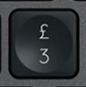 3 / £ Tasto di ricambio QWERTY (IT) Nero Logitech MX Keys