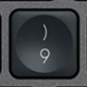 9 / ) Tasto di ricambio QWERTY (IT) Nero Logitech MX Keys