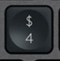 4 / $ Klawisz zapasowy QWERTY (US) Czarny Logitech MX Keys